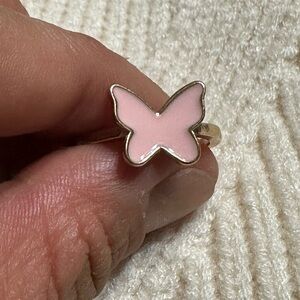 Pink butterfly ring